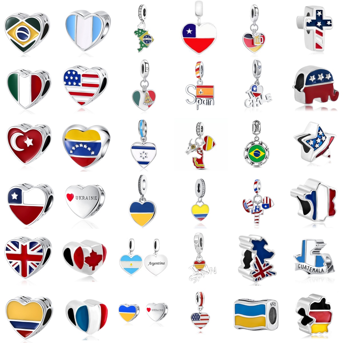 Jewelry Making Uk - 2026 Original 925 Silber Flaggen-Serie Charm