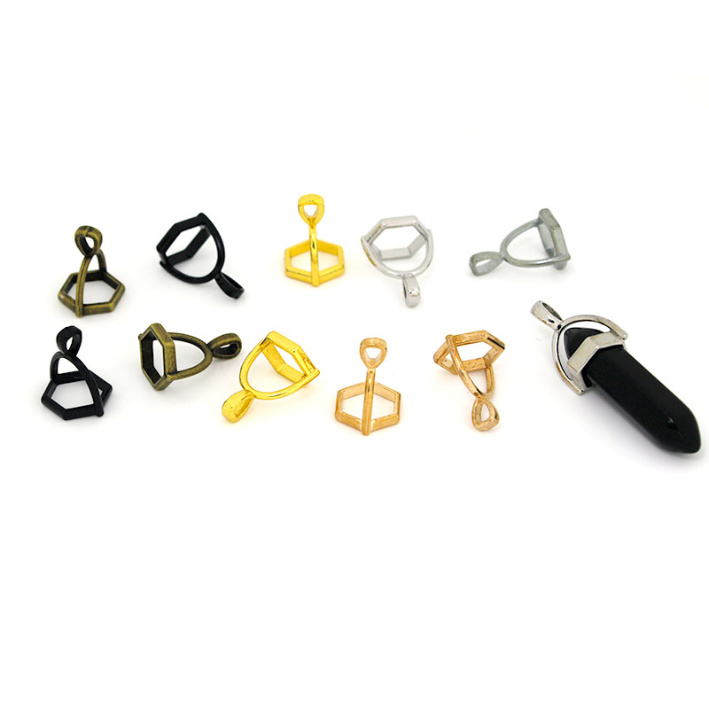 Jewelry Making Materials - 20 Stück sechseckige Edelsteinkappen Naturstein Kristall