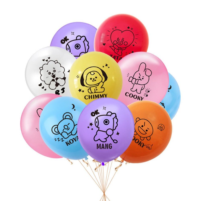 Jewelry Making Party - 2026 KPOP BT21 Themen-Cartoon-Idol-Geburtstagsfeier-Dekoration mit Luftballons