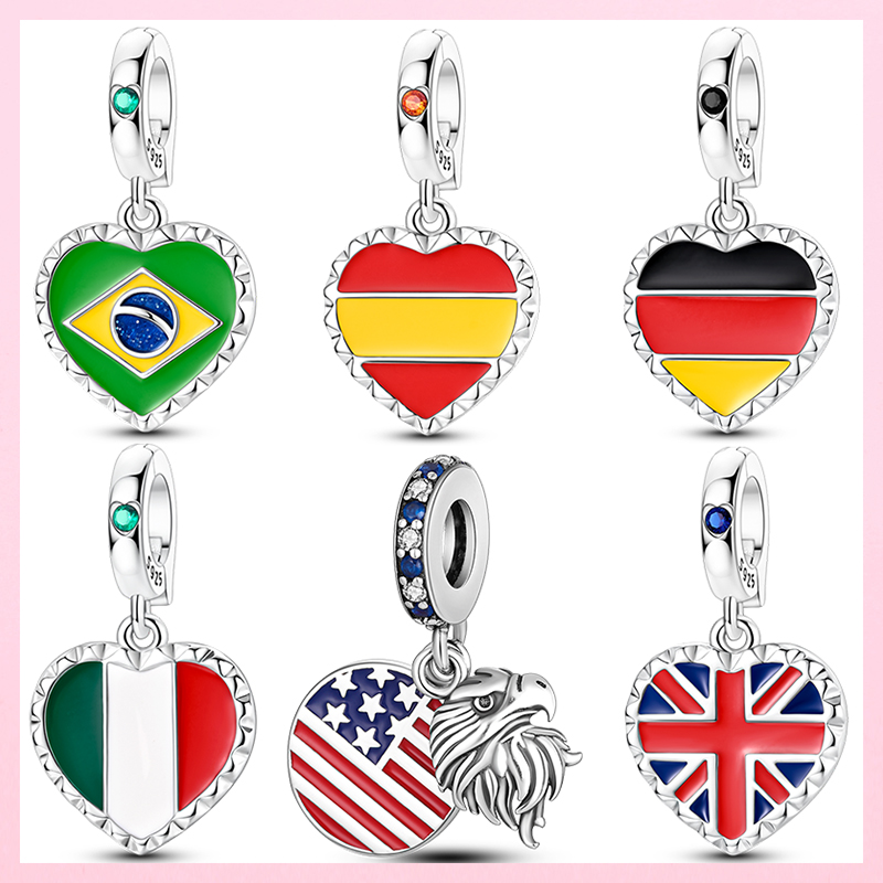 Jewelry Making Uk - Neue 925 Sterling Silber Herz-Flaggen-Anhänger –