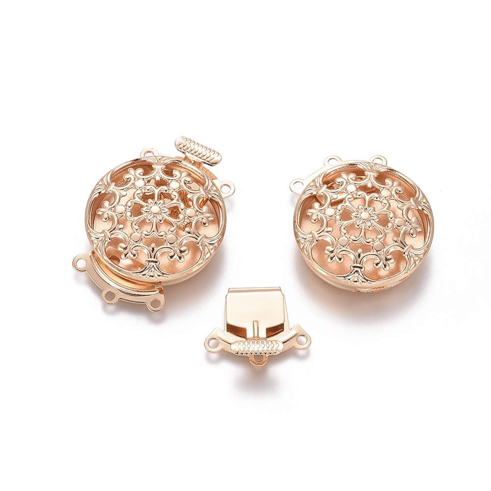 Jewelry Making Kits - 10 Sets Messing-Blumen-Mehrstrang-Box-Verschlüsse, 3-strängiger 6-Loch-Verschluss, 31