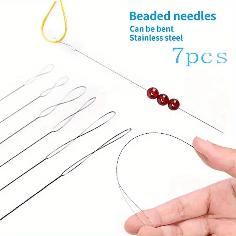 Beading Needle Fine - 7-teiliges Set Edelstahl-Perlennadeln Magische Feine Perlen-DIY-Schmuckherstellungswerkzeuge