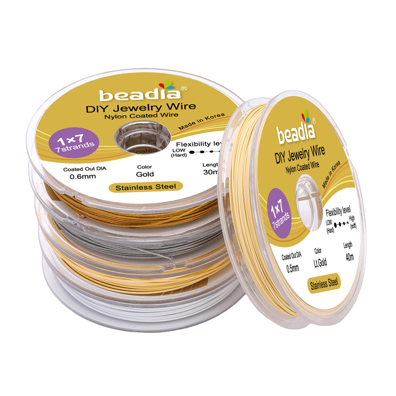 Jewelry Making Gold Wire - 30-50M/Rolle 304 Edelstahldraht 0,3/0,38/0,5/0,6mm Gold/Hellgold/Rhodium/Weißstahl Draht