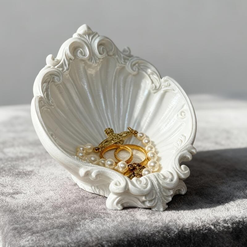 Jewelry Making Desk - Vintage Muschelförmige Geprägte Schmuckschale, Schmuck-Organizer für
