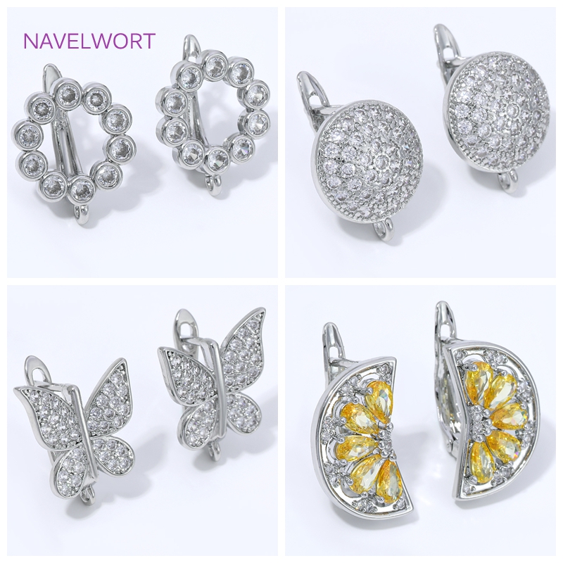 Jewelry Making Kits - 18K Vergoldete Fächerförmige Blumen-Ohrhaken, Messing-Basishaken für