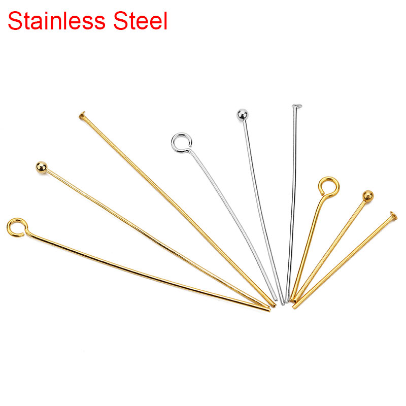 Jewelry Making Rivets - 100 Stück Edelstahl-Kopfstifte mit flachem Ösen,
