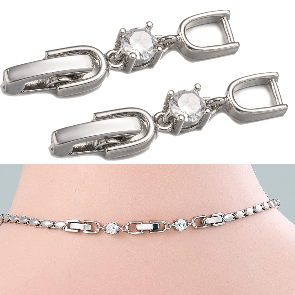 Jewelry Making Kits - 5-teiliges Set mit Faltschließe aus weißvergoldetem
