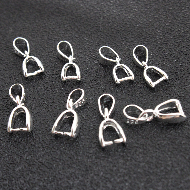 Jewelry Making Materials - 10 Stück 925 Sterlingsilber plattierte Kupfer-Anhänger-Klemmverschlüsse,