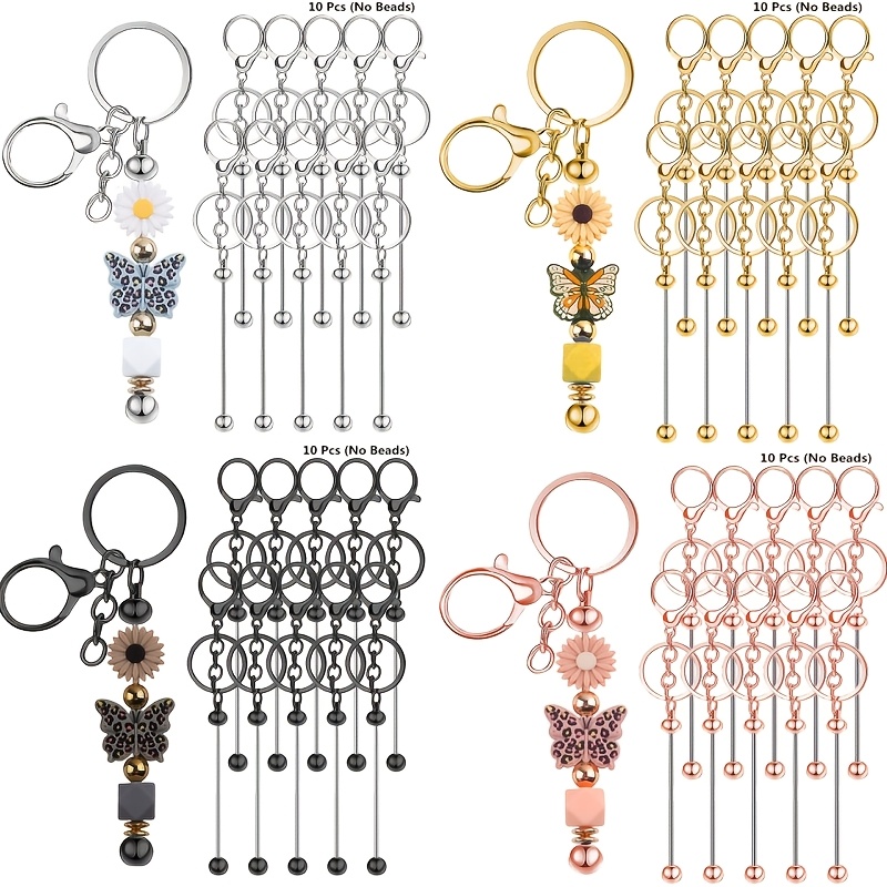 Jewelry Making Online - 10er-Set DIY Einzigartige Rohlinge für Perlen-Schlüsselanhänger