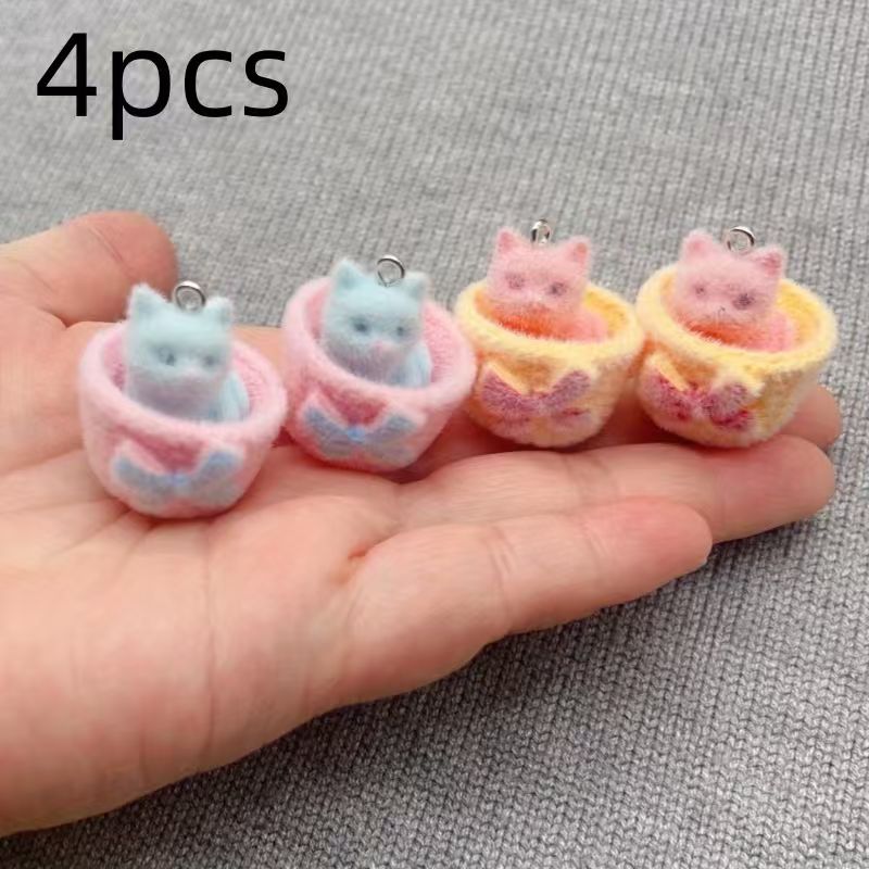 4 Stück 3D-Plüsch-Katzenanhäng – Jewelry Making Party Bewertung und Preis