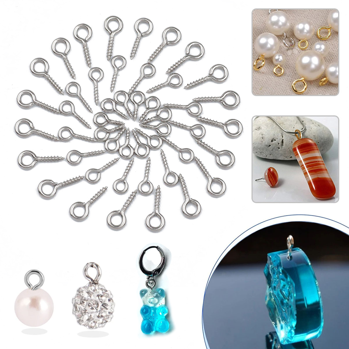 100 Stück 4 x 8/5 x 10/5 x 12  – Jewelry Making Rivets Bewertung und Preis