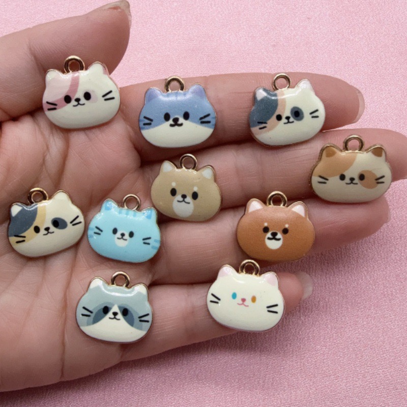 12 Stück bedruckte Katzenkopf- – Jewelry Making Party Bewertung und Preis